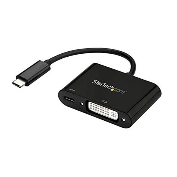 Ezgeneration USB-C to DVI Adapter with USB Power - Black EZ327620 - main